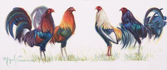 Four Standing Roosters (CH#002)