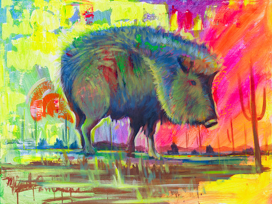 Abstract Arizona Javelina Painting Print On Canvas