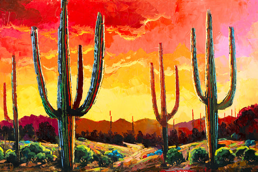 Red & Yellow Desert Sunset Painting
