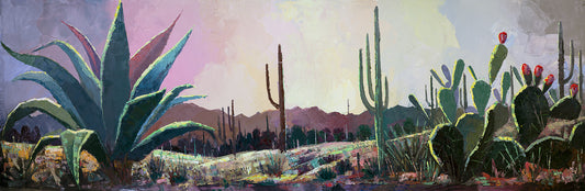 [DL#021] Long Horizontal Agave Prickly Pear Landscape