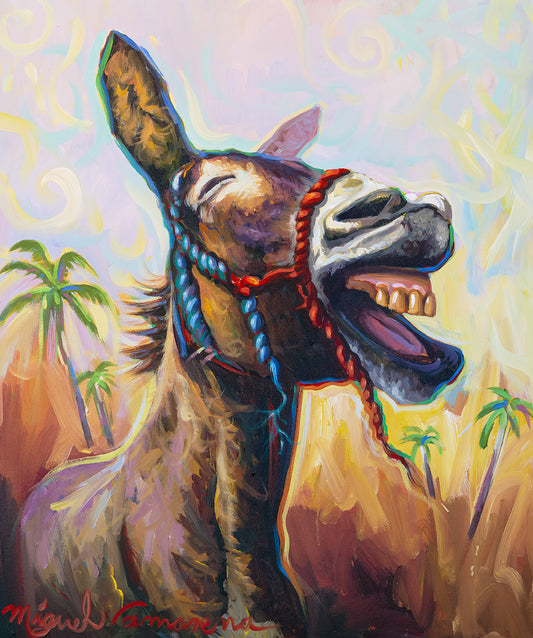 colorful funny laughing donkey painting