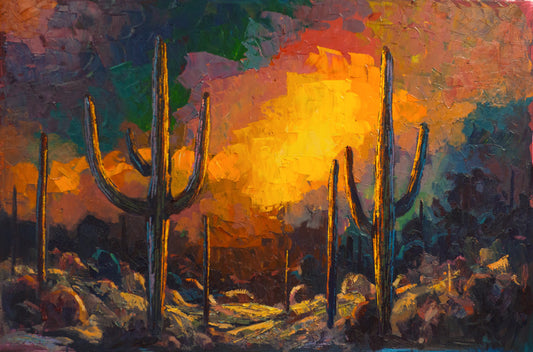 De Colores sunset-sunset Painting-sunset paintings on canvas-painting of sunset-beautiful sunset painting-famous sunset paintings-Arizona sunset painting-southwest art