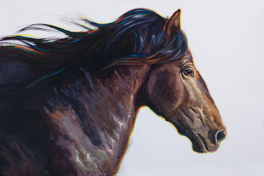Dark brown horse painting