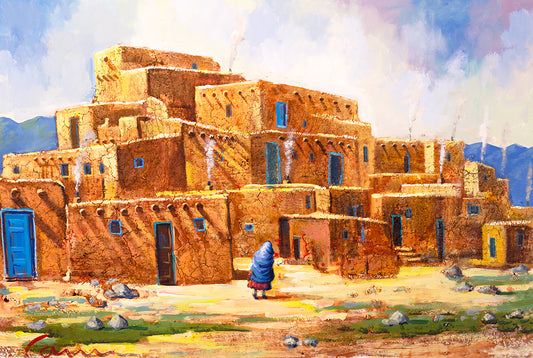 pueblo artwork on canvas