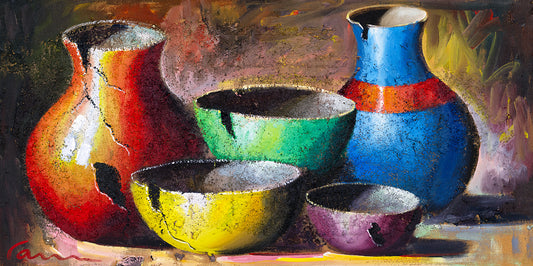 Vintage Scottsdale Pottery Paintings, Wall Art