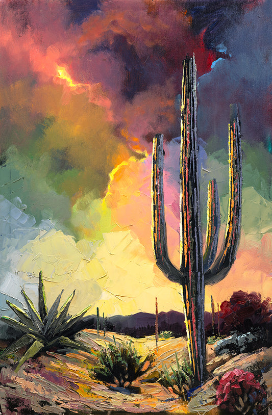 Lightning Desert Sky Painting Of Arizona