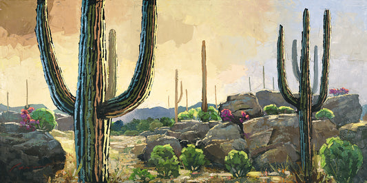 Rocky Desert Landscape Painting Of Arizona Deserts
