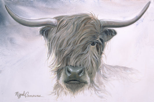 Highland Bull Painting In Rockstar Style