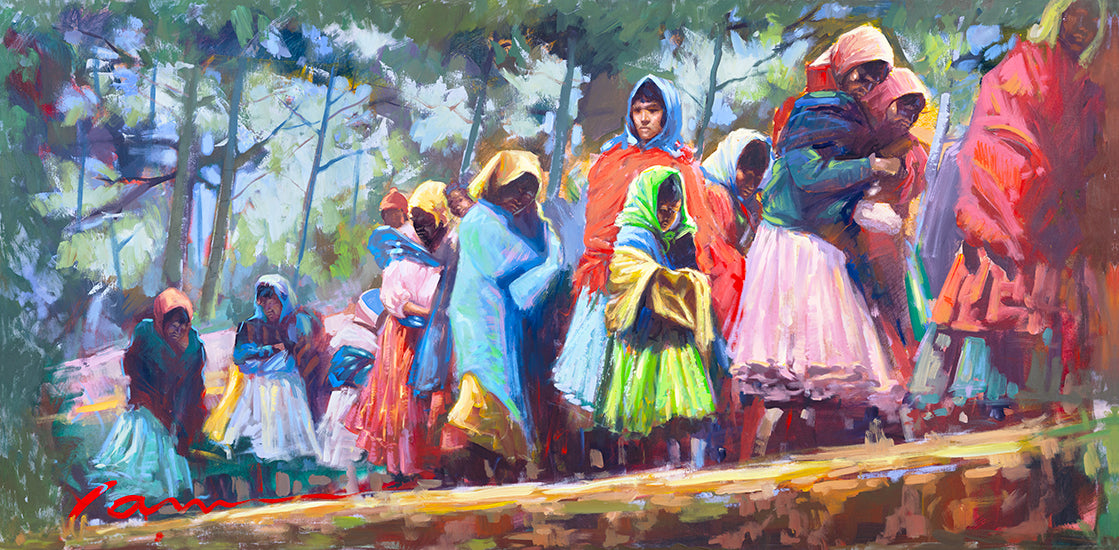 Tarahumara Indian Women Art by Miguel Camarena - Tarahumara Festival