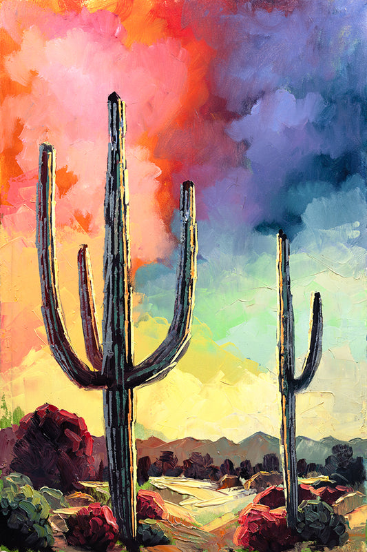 [DL#032] Vibrant Lively Vertical Arizona Desert Landscape