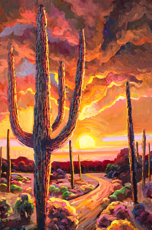 Red desert sunset-sunset paintings-sunset art-desert sunset painting-painting of sunset-sunset wall art-native american wall art-home decor