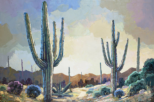 Blueberry Themed Desert Landscape Painting