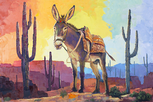 Donkey In The Sonoran Desert Painting 