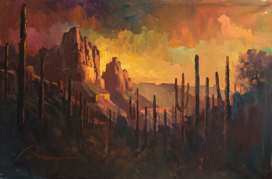 Apache Mountains-Oil paintings-Miguel Camarena 