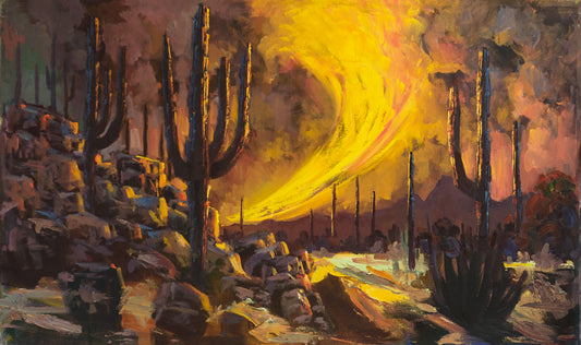 Piedras Sunset, Sunset Painting, sunset paintings on canvas-painting of sunset-beautiful sunset painting-famous sunset paintings-Arizona sunset painting-southwest art