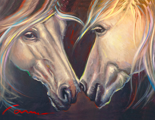 Wild couple horse painting