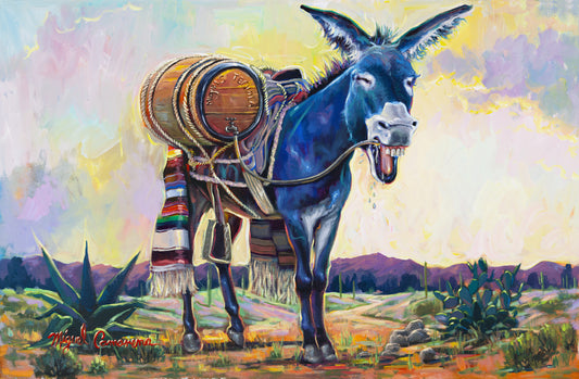 Tequila coloured Donkey painting in the desert